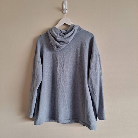 PureJill Womens Blue Heather Long Sleeve Cowlneck Soft Sweat Hoodie - Size XL - Picture 6 of 8